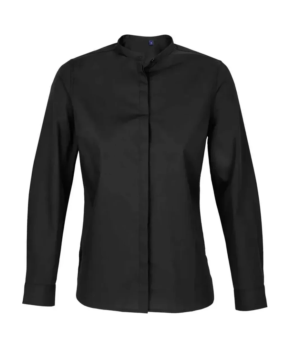 Neoblu Ladies Bart Mao Collar Long Sleeve Poplin Shirt