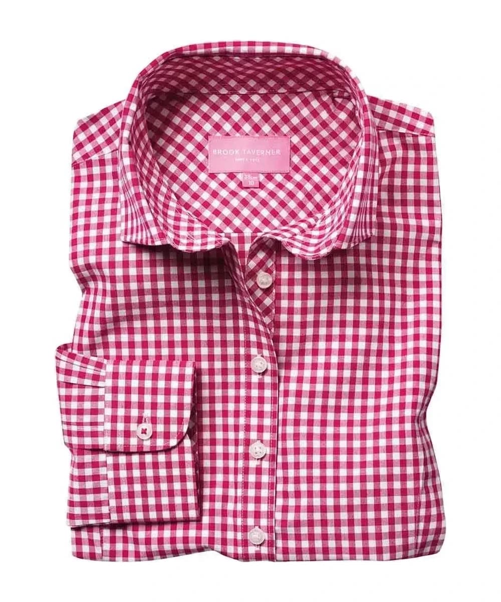 Brook Taverner Ladies Kansas Gingham Long Sleeve Shirt