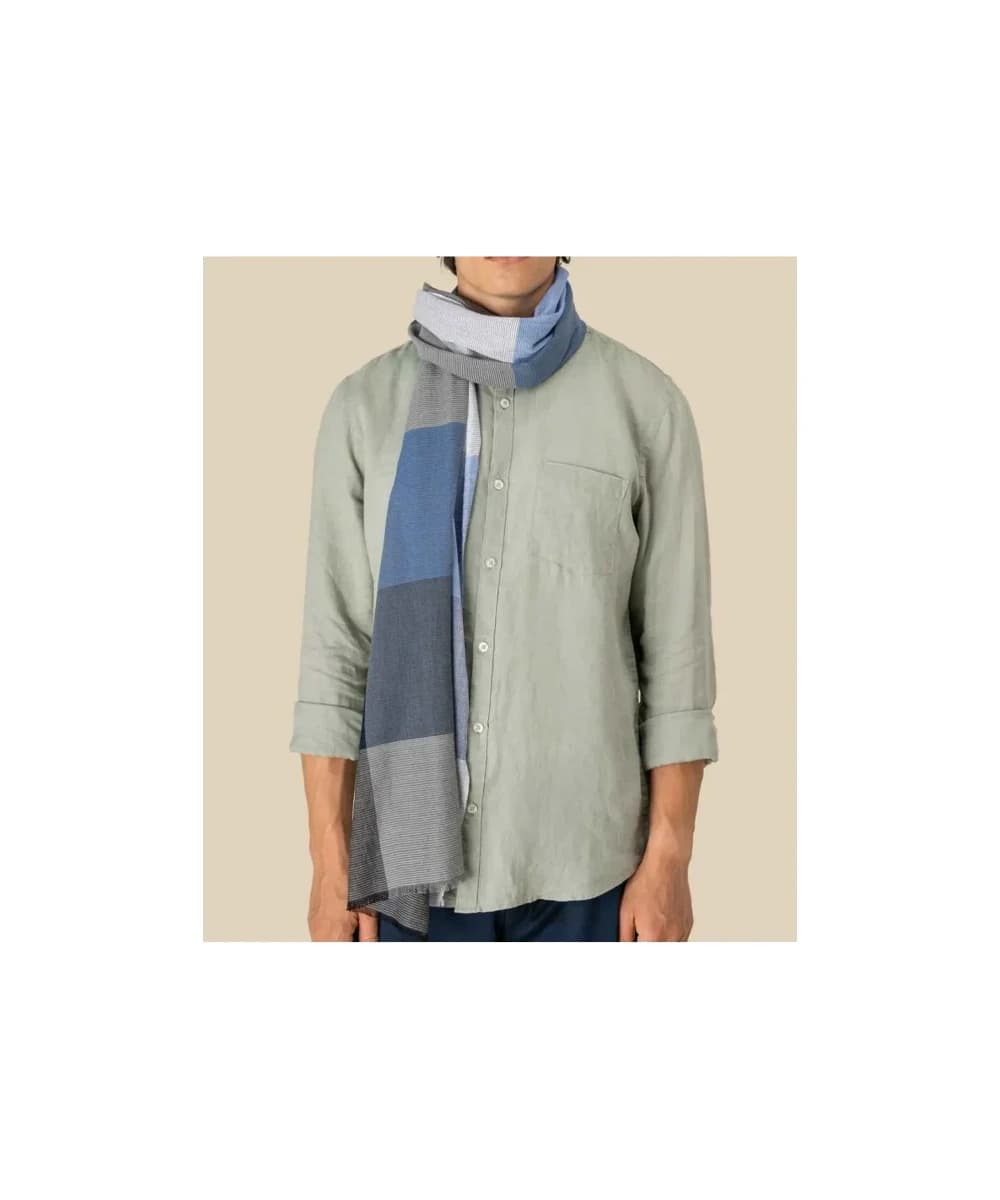 Spasso Blue Check Scarf