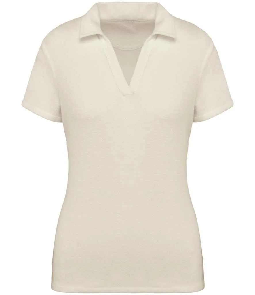 Native Spirit Ladies Terry Towel Polo Shirt