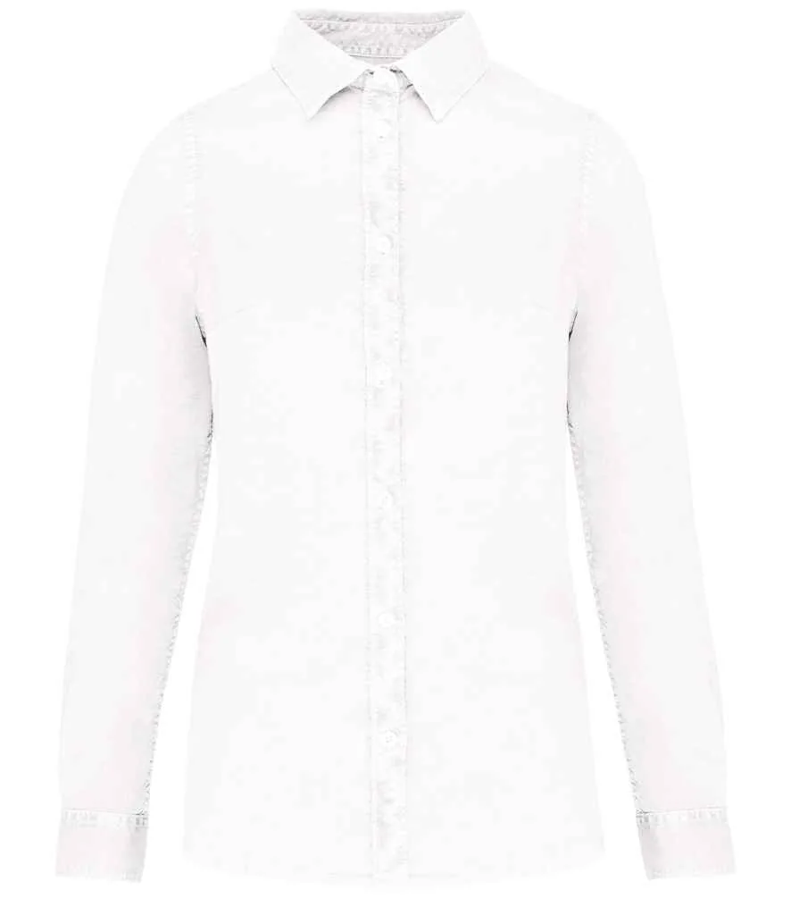 Native Spirit Ladies Washed Long Sleeve Shirt