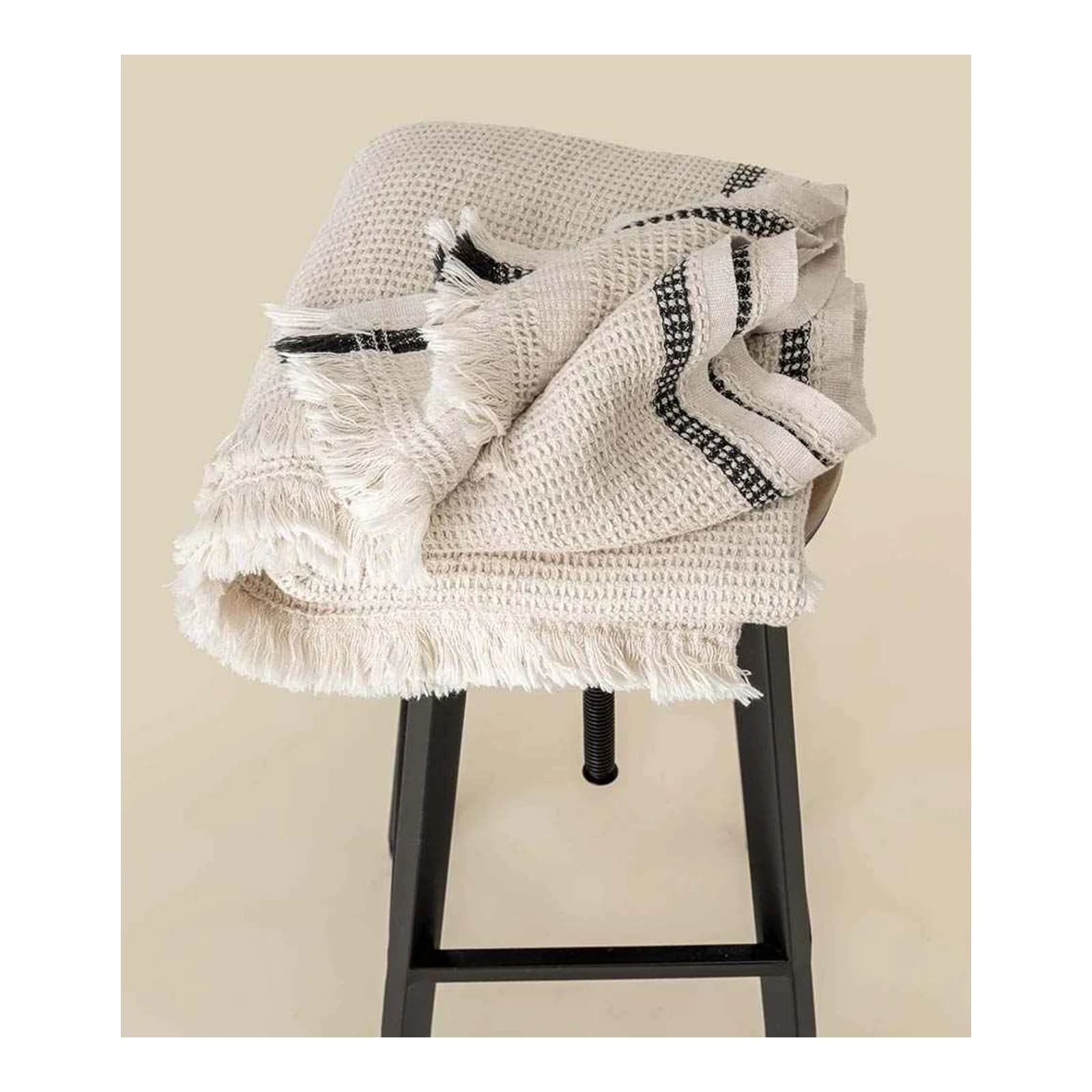 Spasso Honeycomb Striped Plaid Fouta