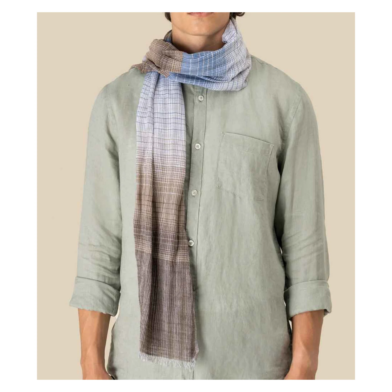 Spasso Brown Double Striped Scarf