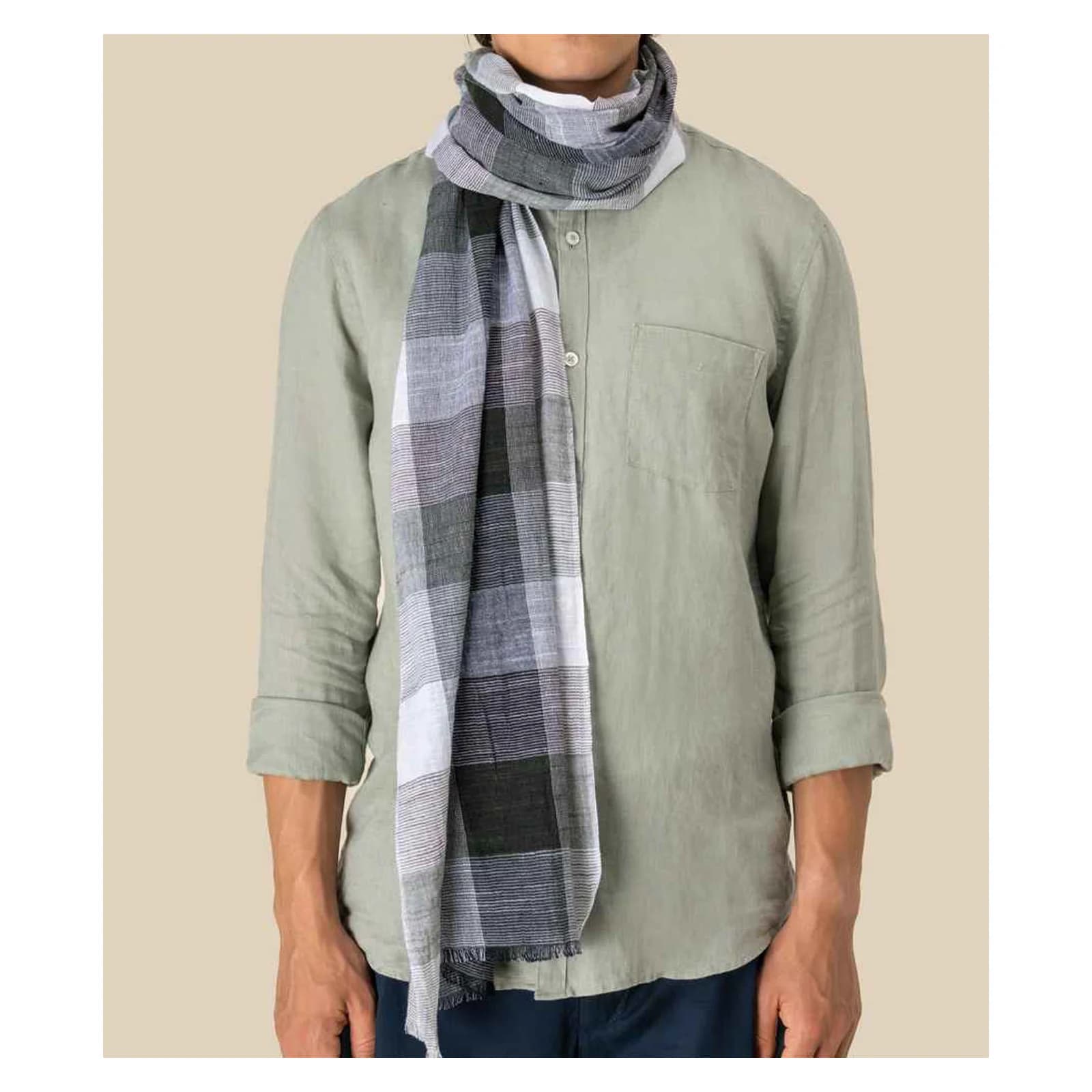 Spasso Greenish Check Scarf