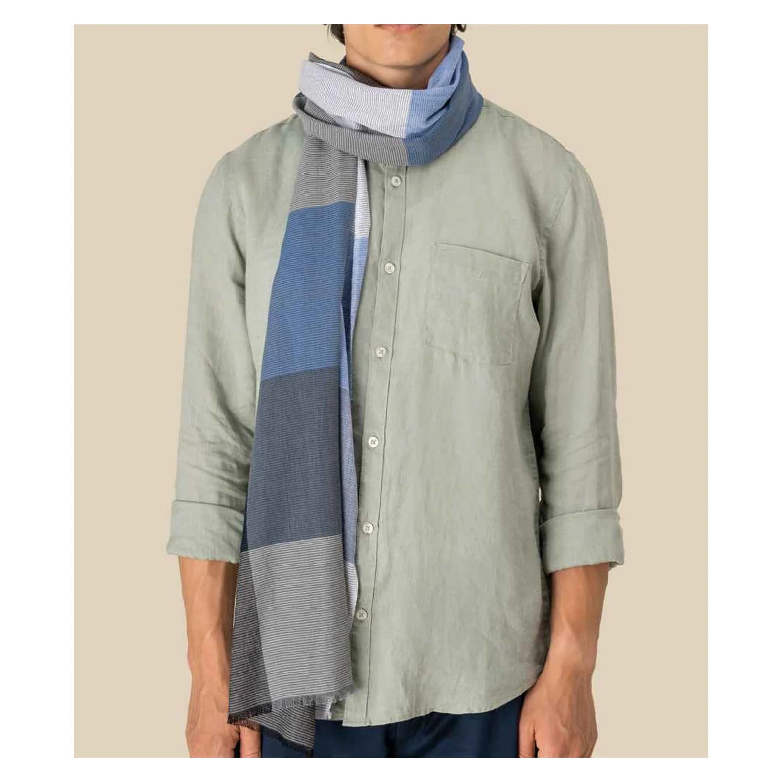 Spasso Blue Check Scarf