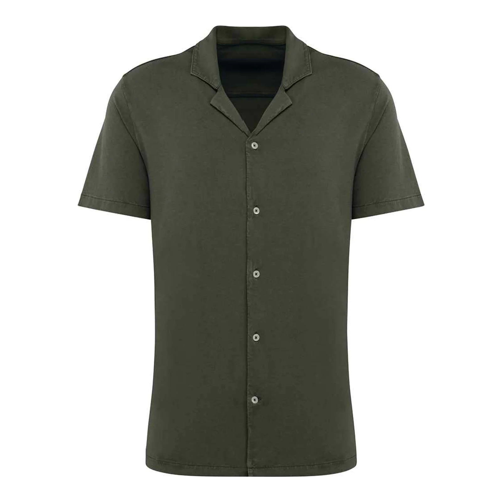 Spasso Jersey Short Sleeve Bowling Collar Shirt