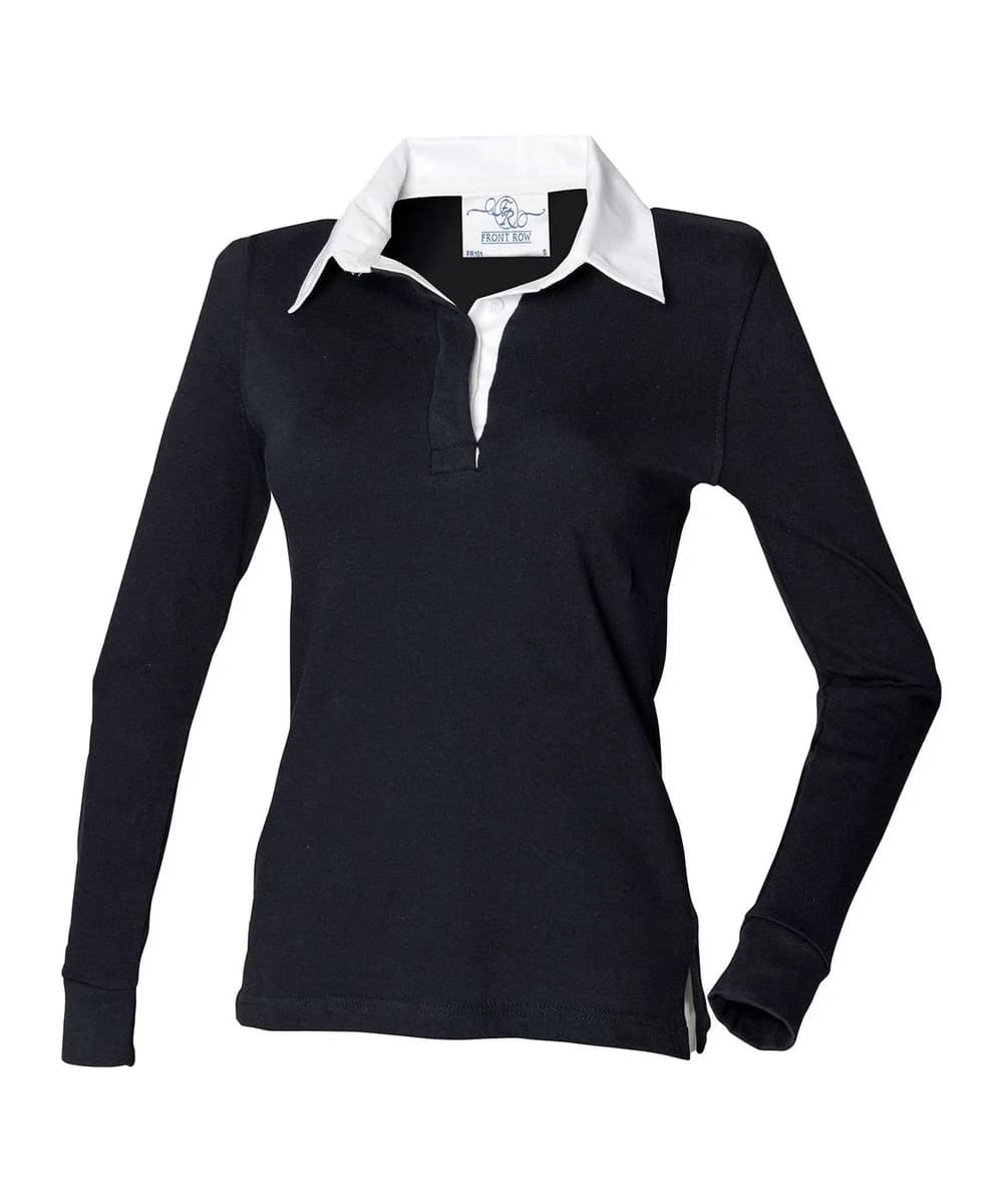 Women's Long Sleeve Plain Rugby Shirt