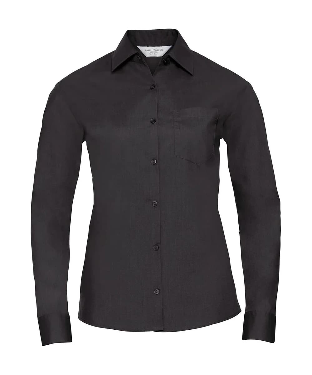 Women's Long Sleeve Polycotton Easycare Poplin Shirt