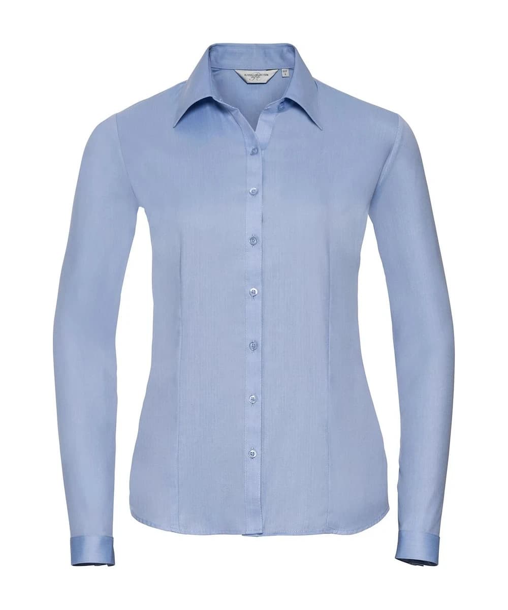 Women's Long Sleeve Herringbone Shirt