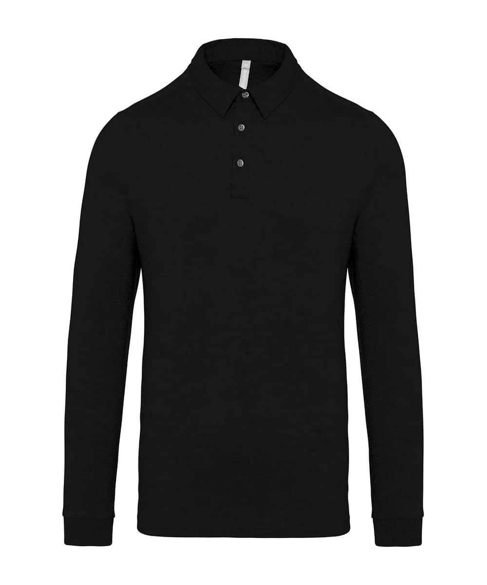 Jersey Knit Long Sleeve Polo Shirt