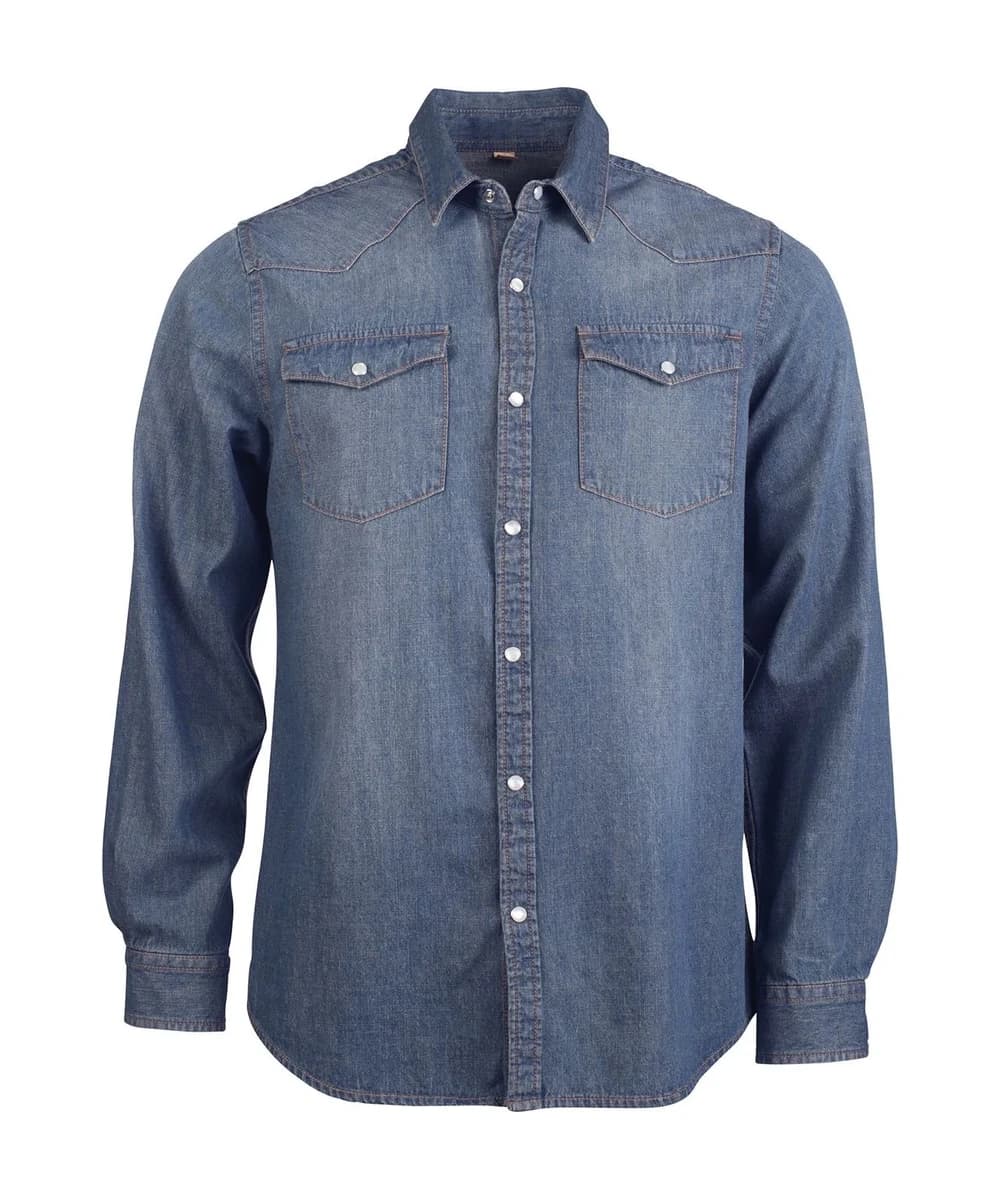 Men's Long-Sleeved Denim Shirt
