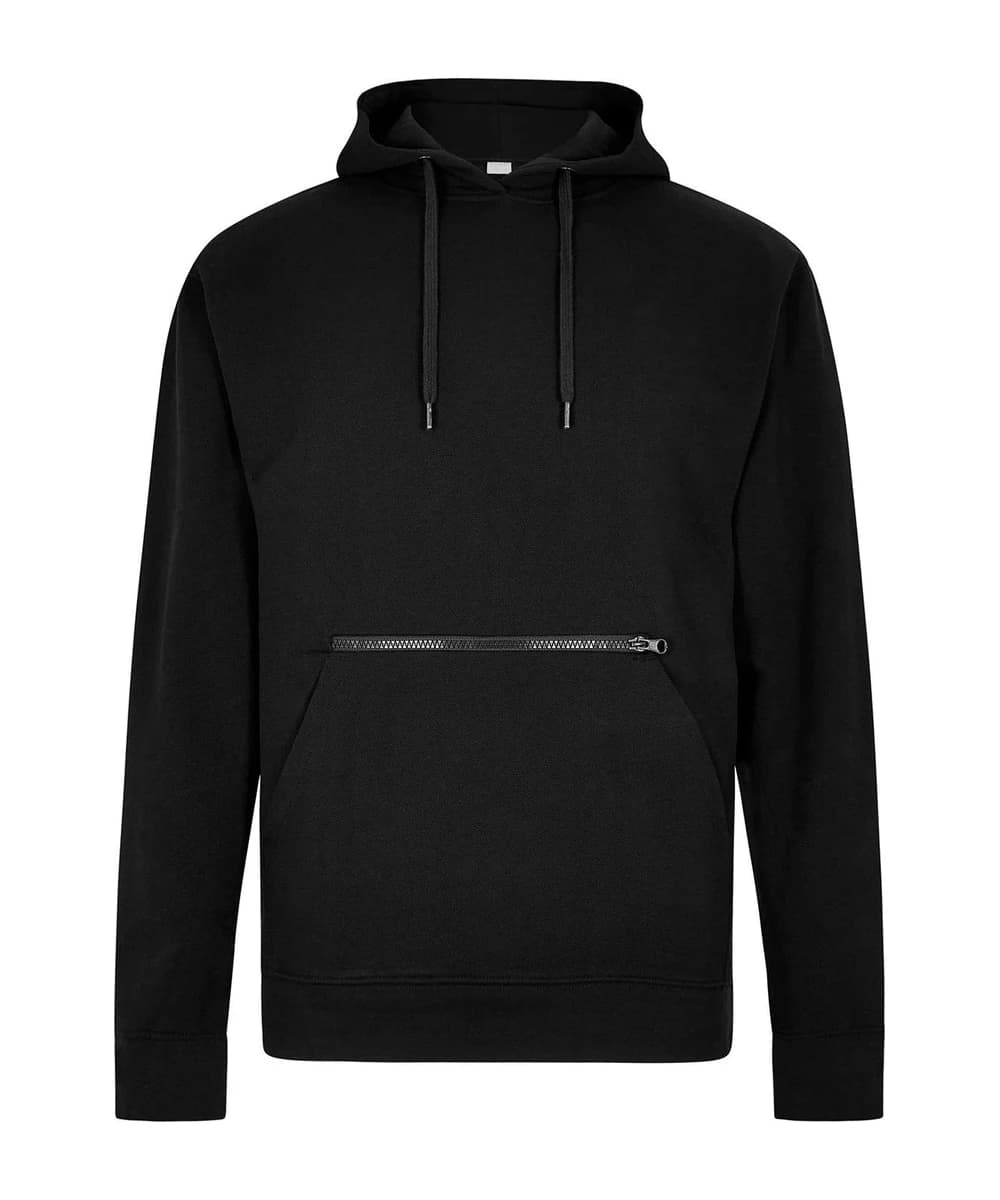 Regular Fit Piqué Hoodie With Zipped Pocket