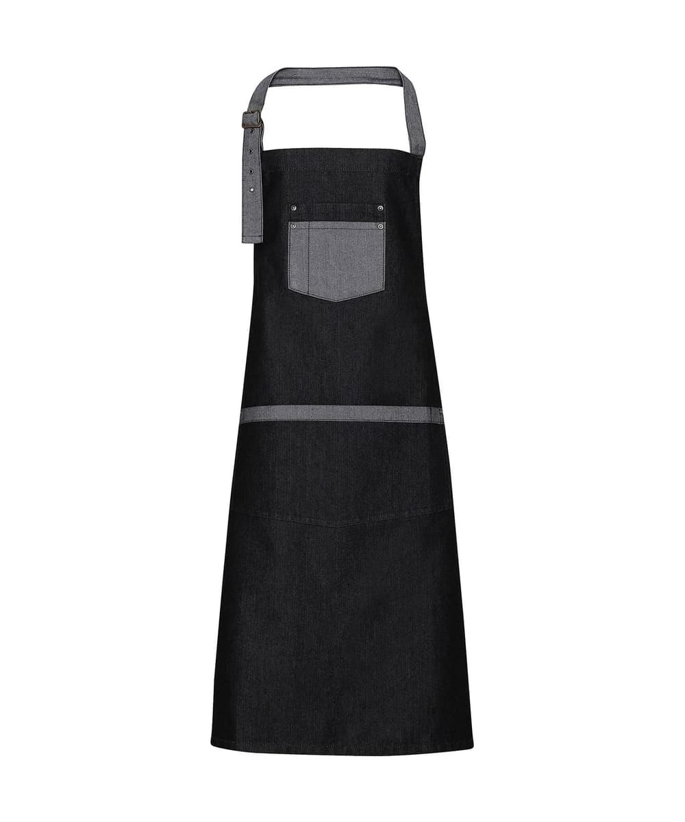 Domain Contrast Denim Bib Apron