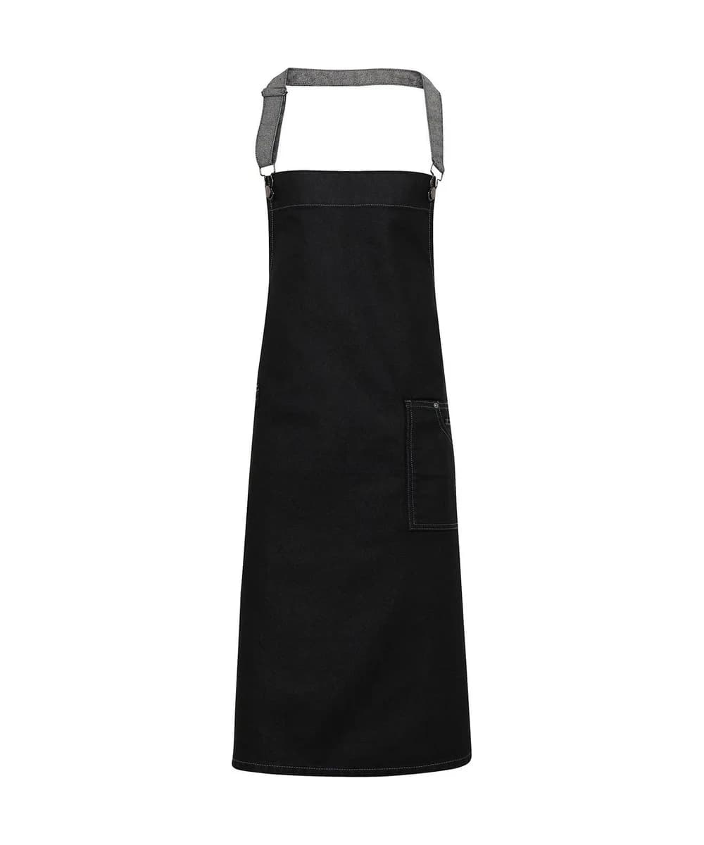District Waxed-Look Denim Bib Apron
