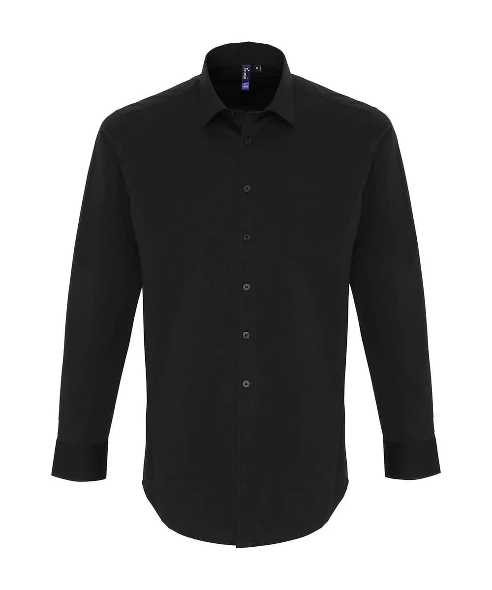 Stretch Fit Cotton Poplin Long Sleeve Shirt