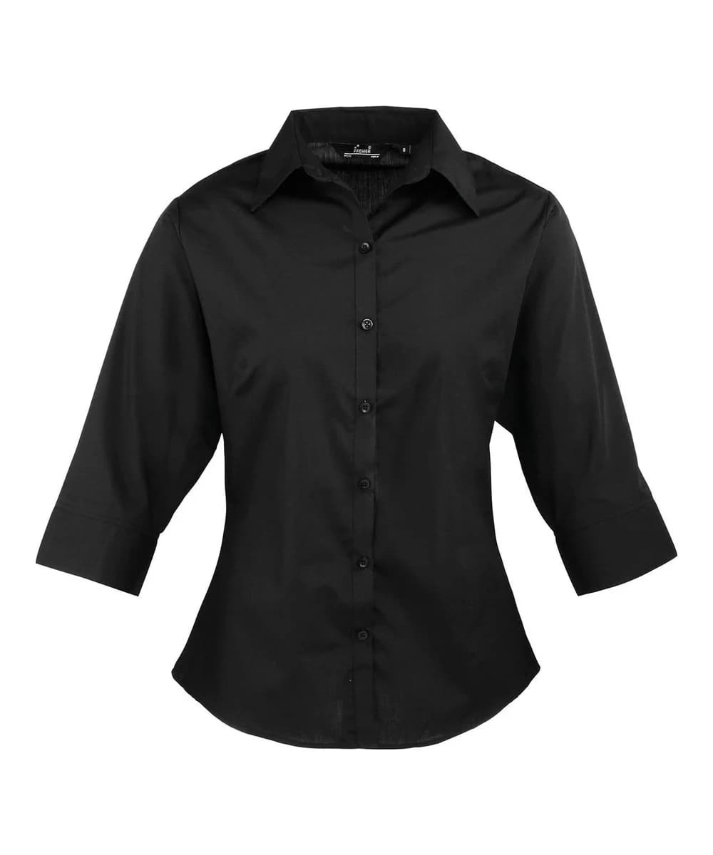 Women's ¾ Sleeve Poplin Blouse