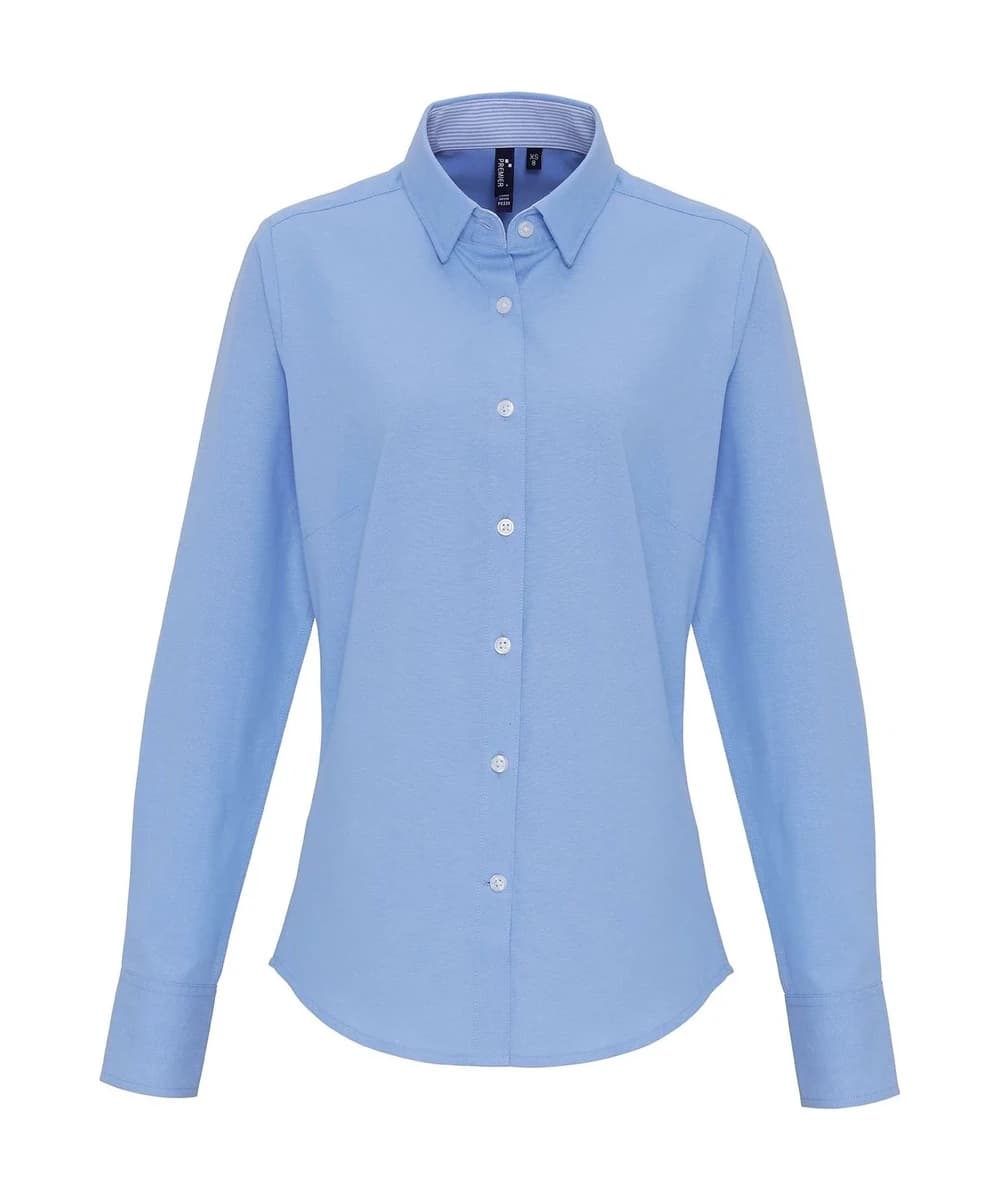 Women's Cotton-Rich Oxford Stripes Blouse