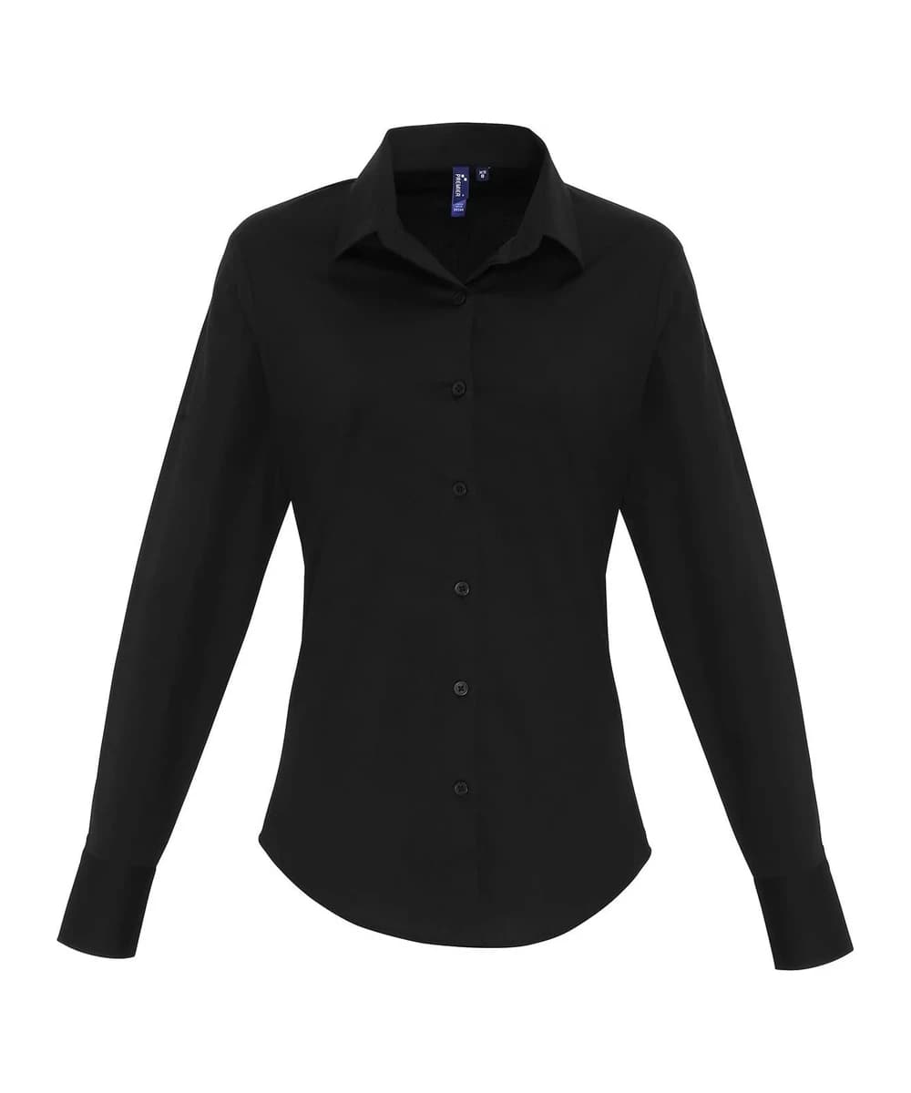 Women's Stretch Fit Cotton Poplin Long Sleeve Blouse