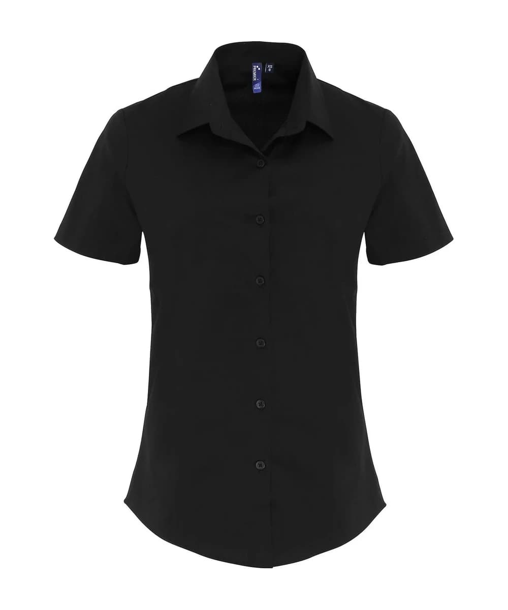 Women's Stretch Fit Cotton Poplin Short Sleeve Blouse