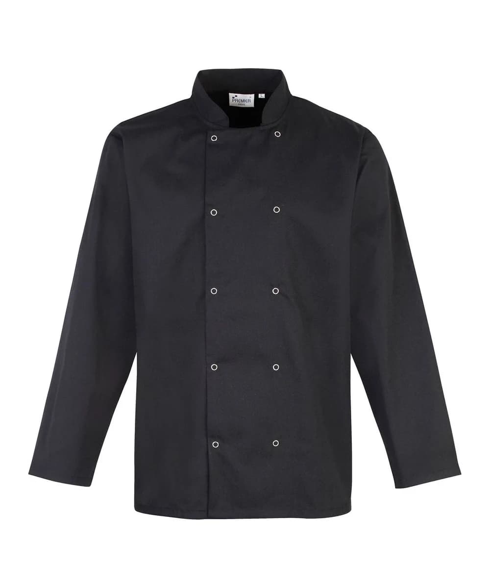Studded Front Long Sleeve Chef's Jacket