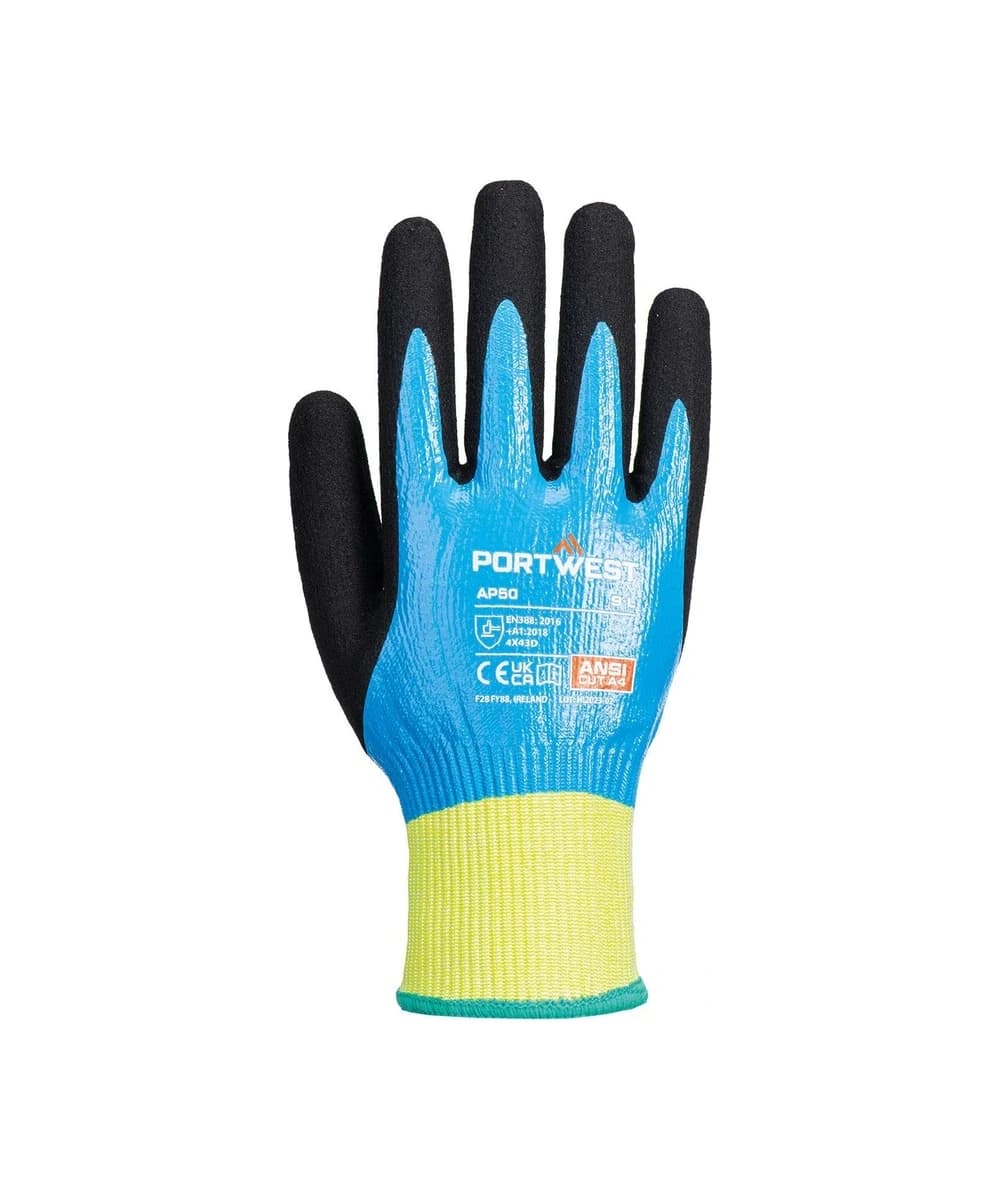 Cut D13 Nitrile Aqua Gloves