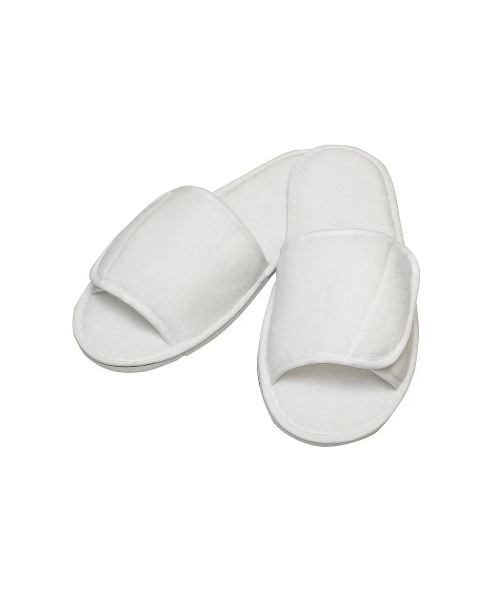 Open-Toe Slippers With Hook And Loop Strap