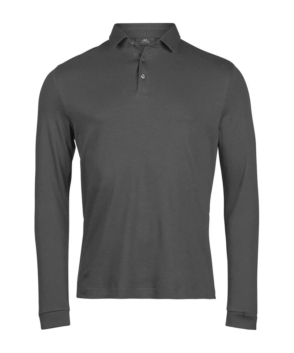 Pima Cotton Long-Sleeve Polo