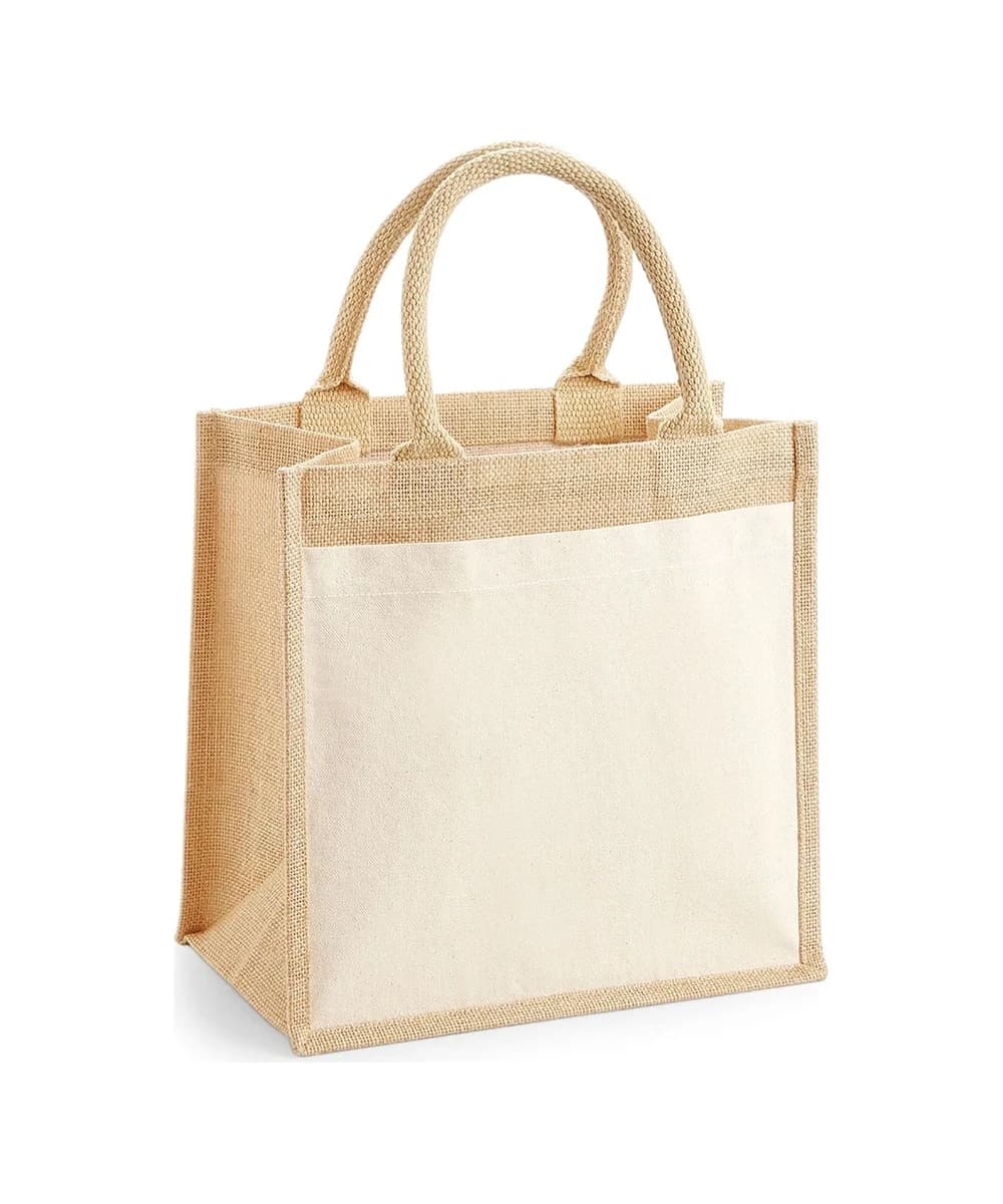 Cotton Pocket Jute Midi Tote