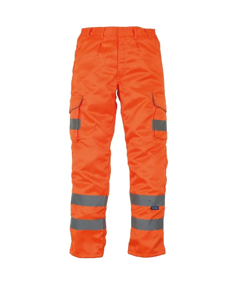 Hi-Vis Polycotton Cargo Trousers With Kneepad Pockets (hv018t/3m)