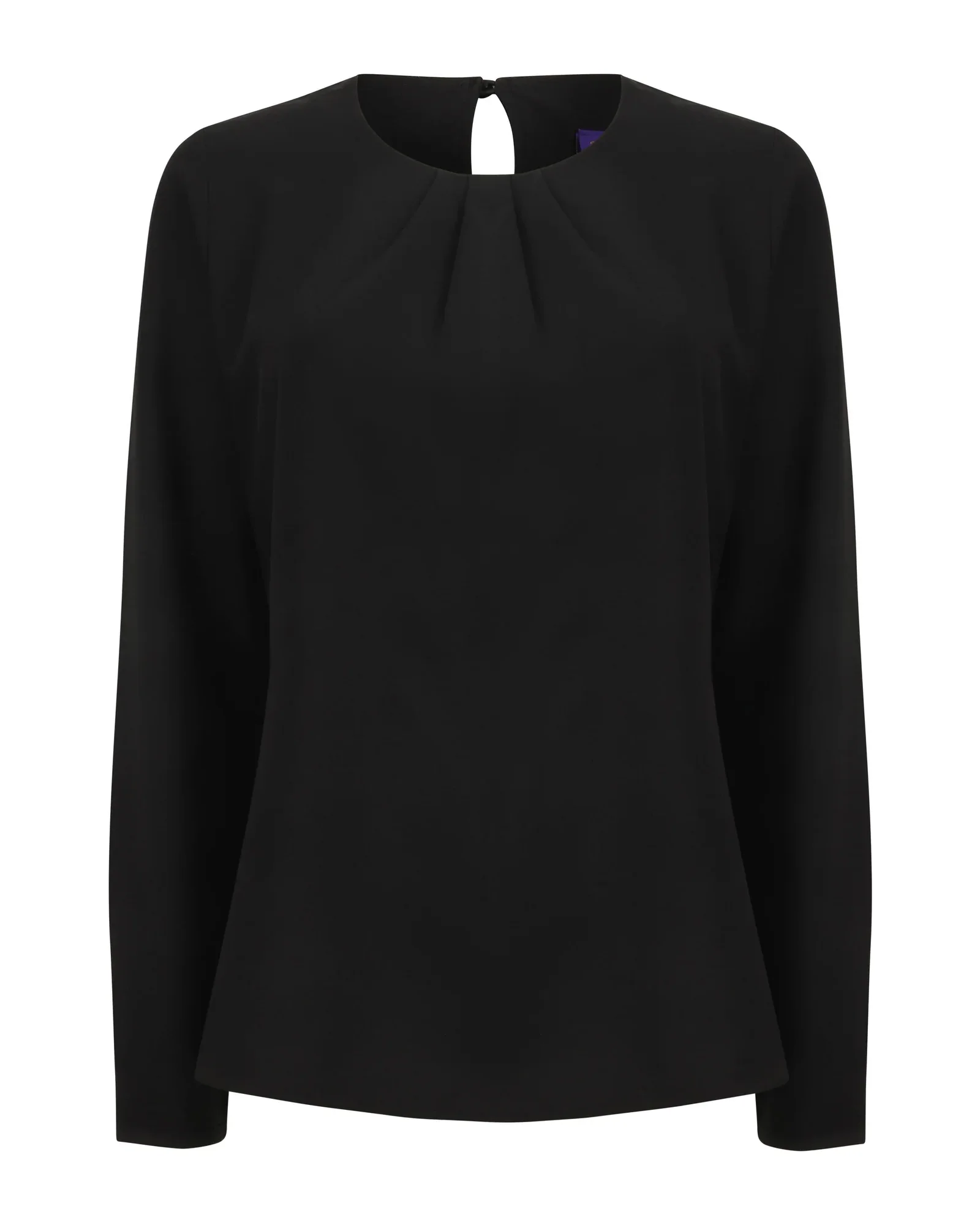 Women's Pleat Front Long Sleeve Blouse