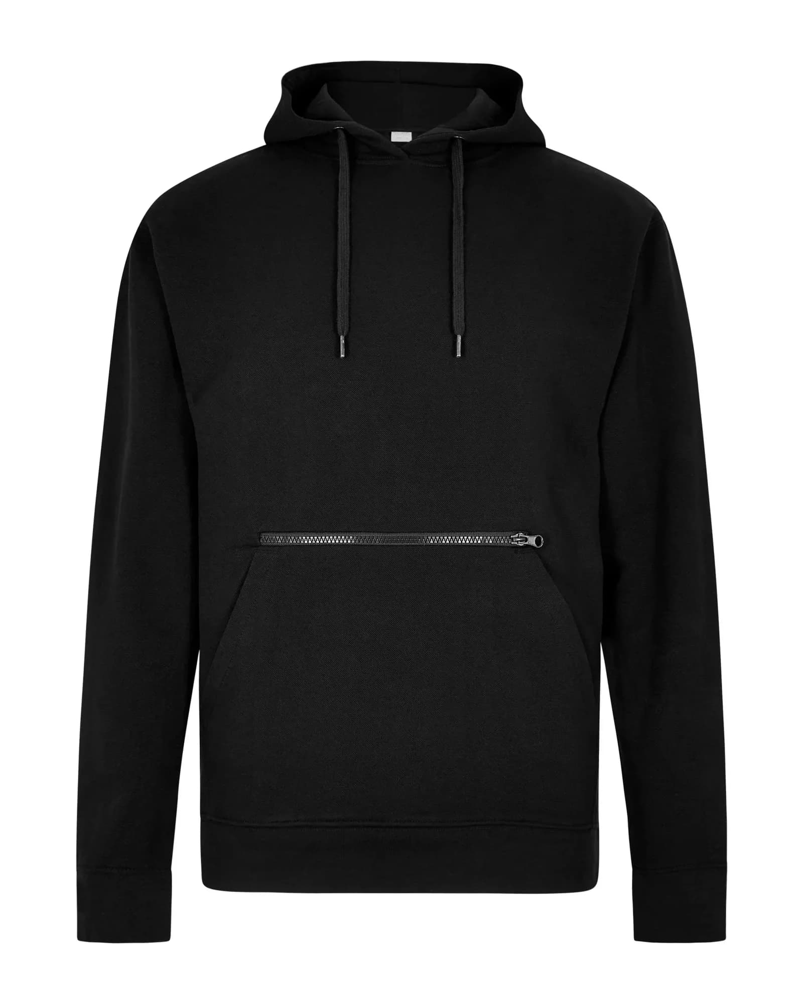 Regular Fit Piqué Hoodie With Zipped Pocket