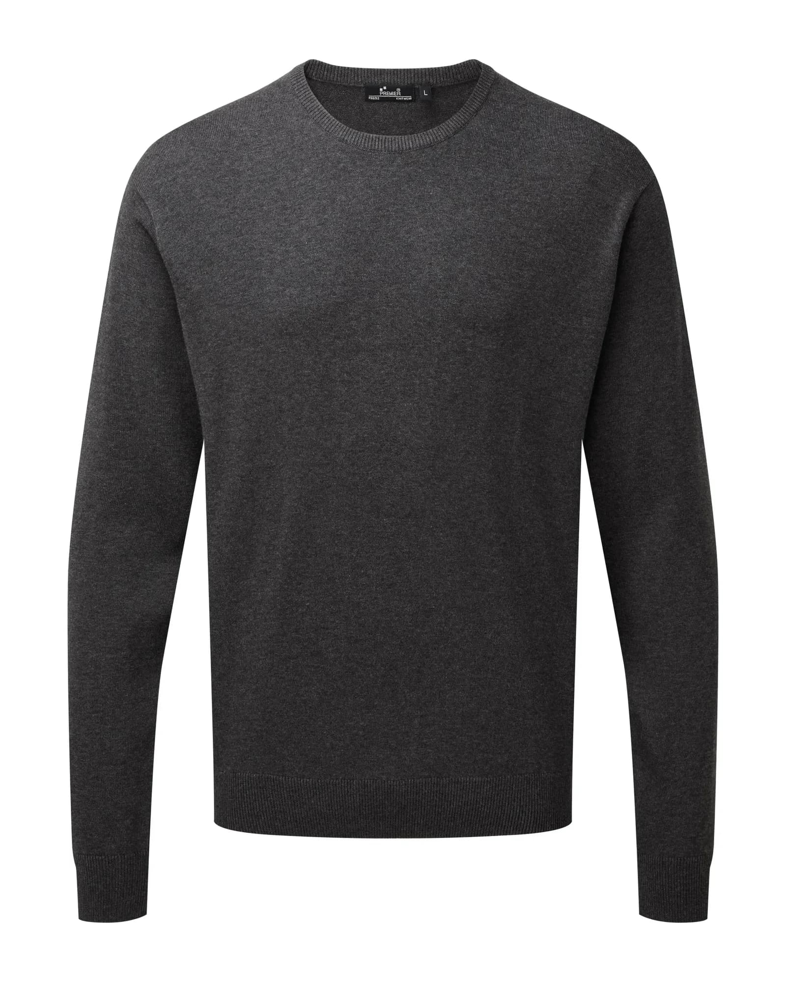 Crew Neck Cotton-Rich Knitted Sweater