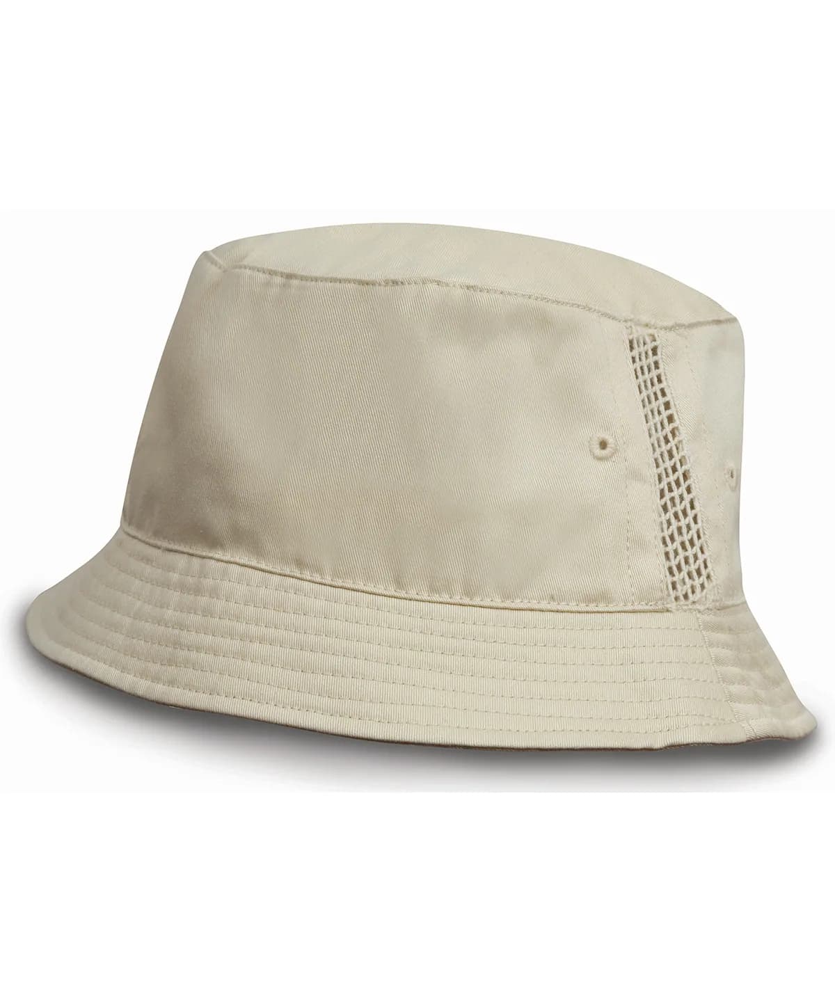 Deluxe Washed Cotton Bucket Hat With Side Mesh Panels