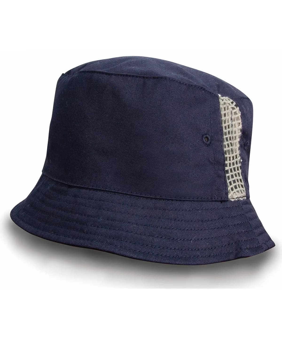 Deluxe Washed Cotton Bucket Hat With Side Mesh Panels