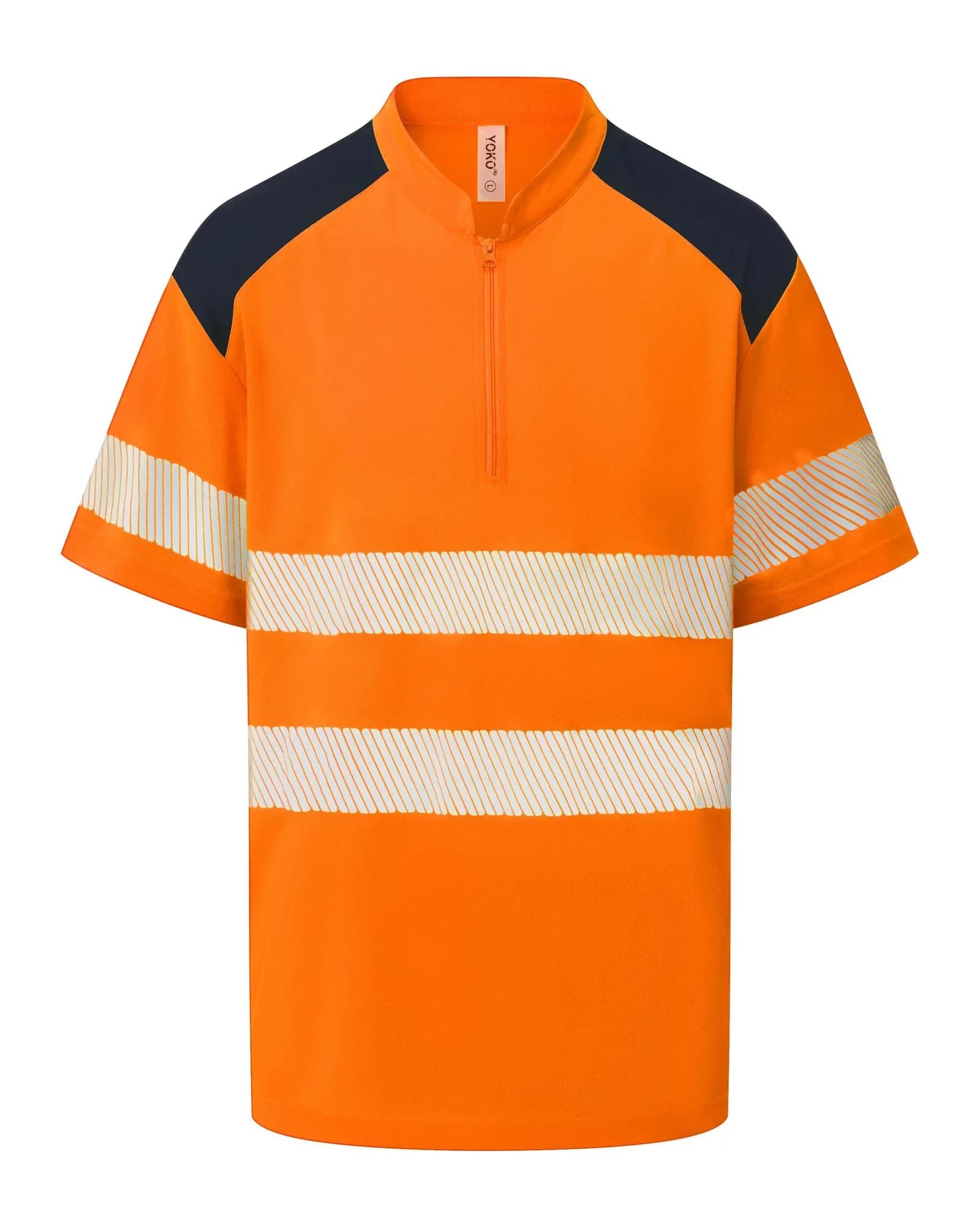 Hi-Vis Mandarin Collar Zip Neck Comfort Trim Polo