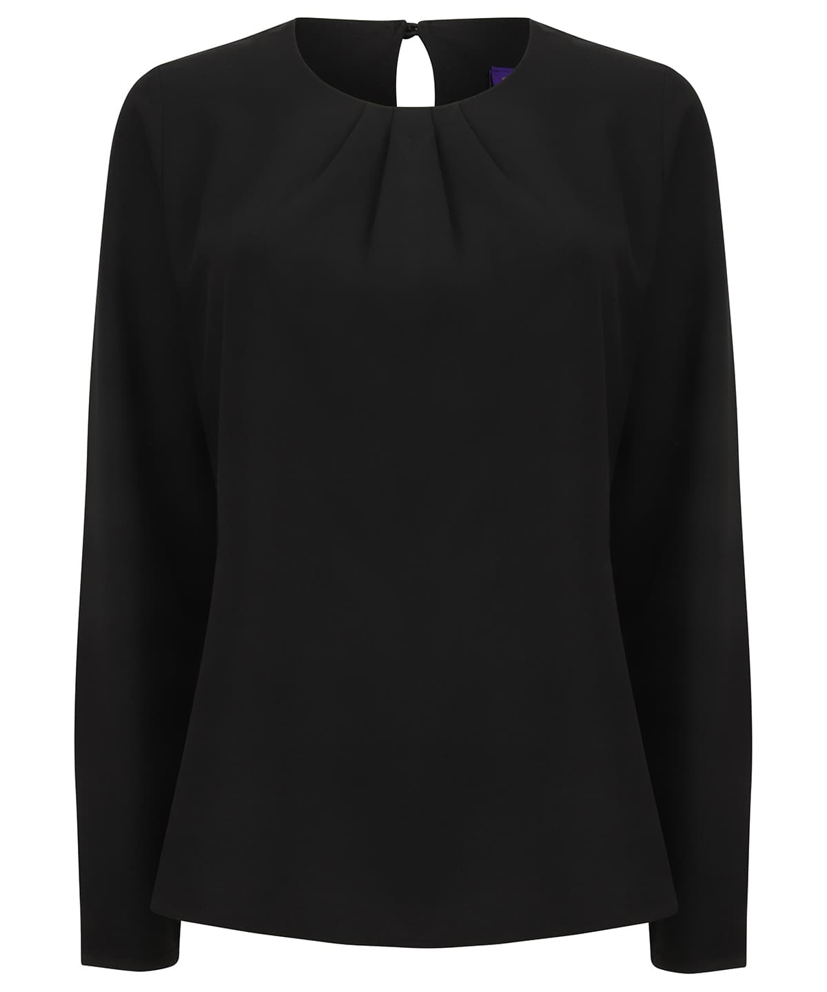 Women's Pleat Front Long Sleeve Blouse