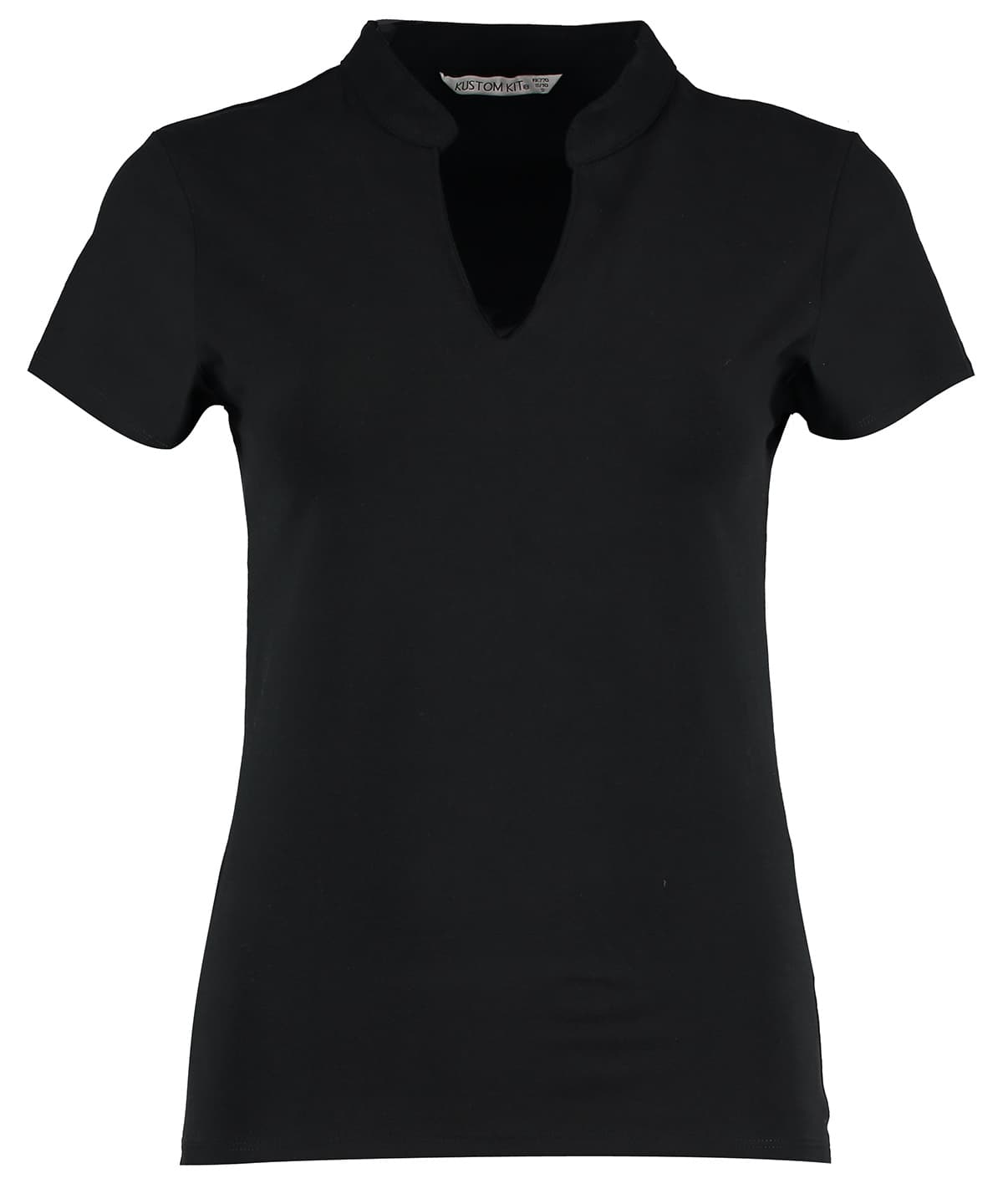 Women's Corporate Short-Sleeved Top V-Neck Mandarin Collar (regular Fit)