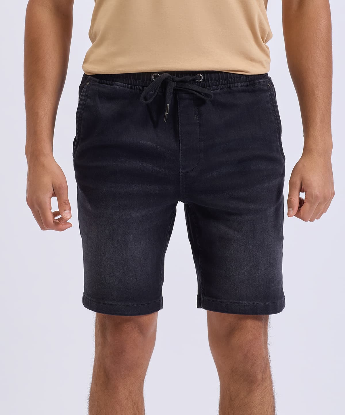 Men’s denim drawstring shorts product image
