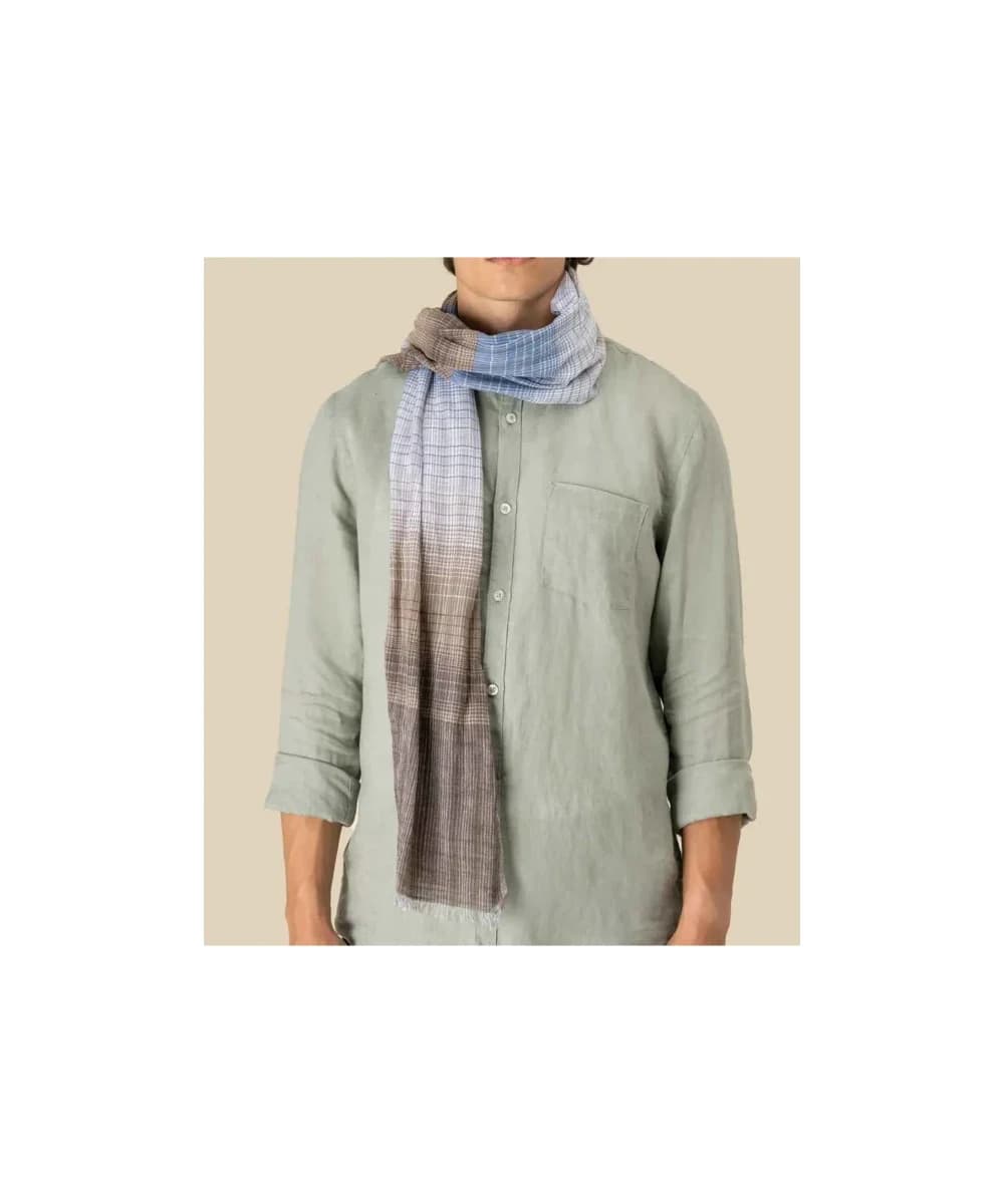 Spasso Brown Double Striped Scarf
