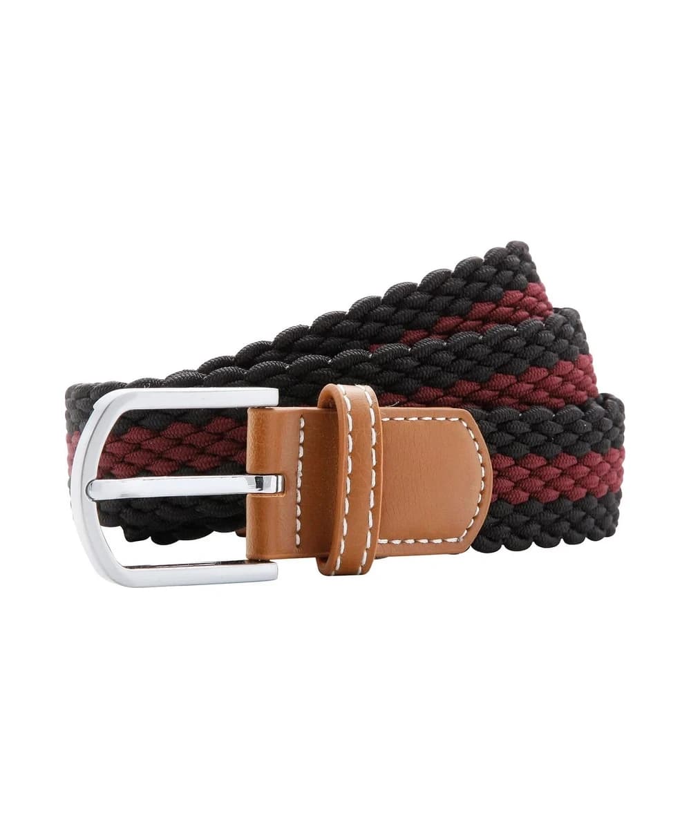 Two-Colour Stripe Braid Stretch Belt