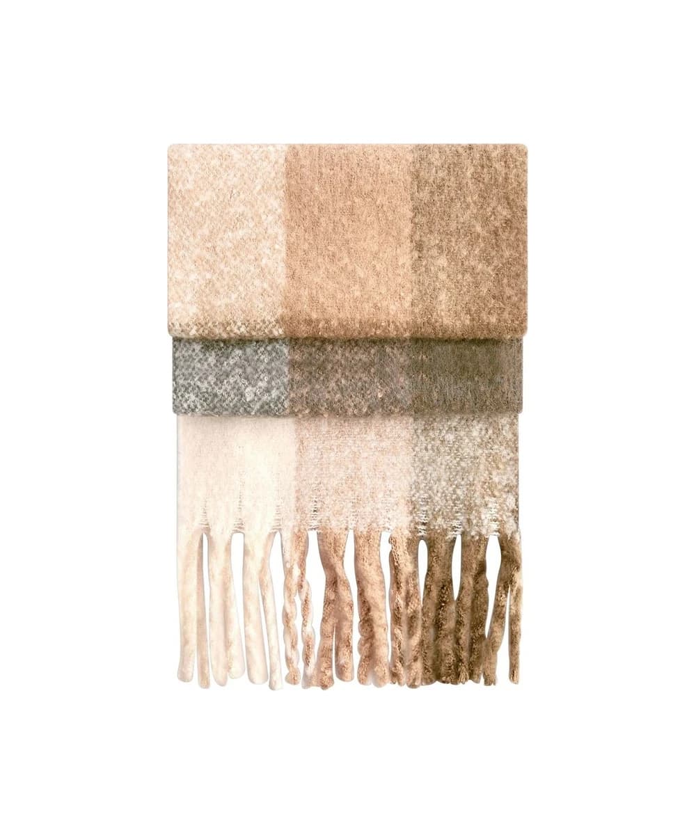 Fluffy Check Scarf