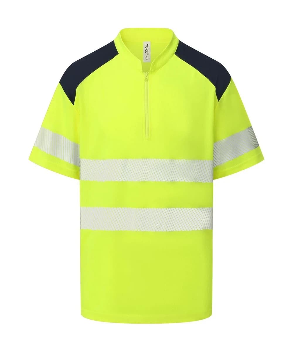 Hi-Vis Mandarin Collar Zip Neck Comfort Trim Polo