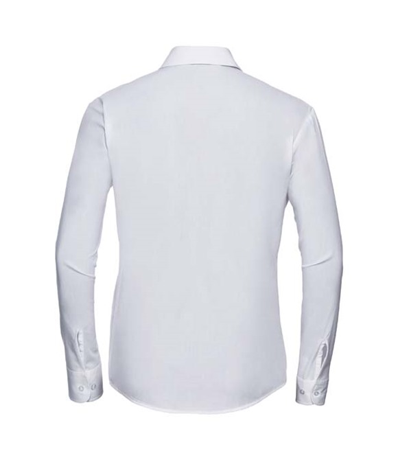 Russell Collection Women's long sleeve pure cotton easycare poplin shirt