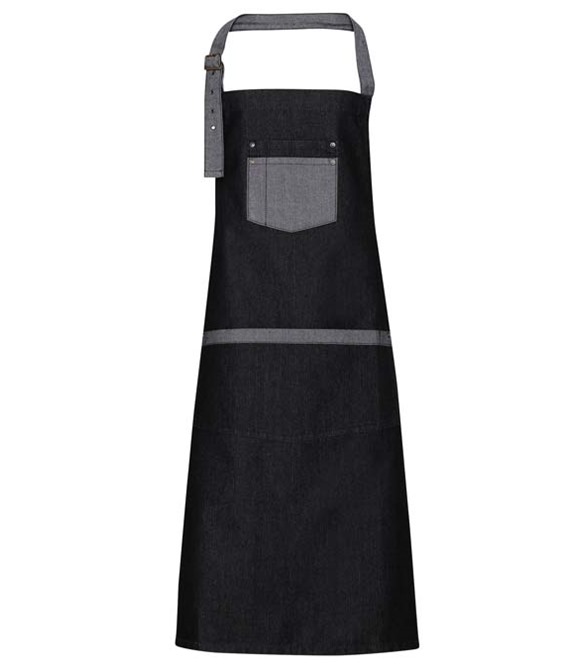 Premier Domain contrast denim bib apron